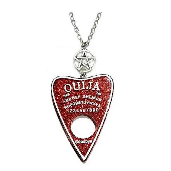 Necklace - Ouija - Pentagram - Acrylic - Red Red