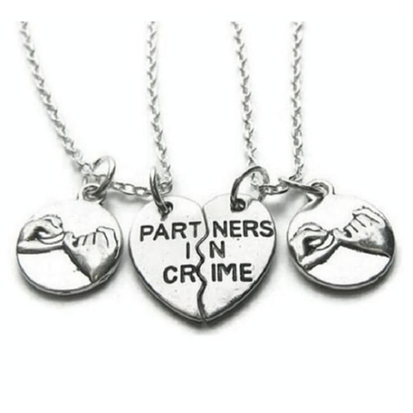 Halsband Partners In Crime Pinky Kompis/Partner Friends 2 st Silver