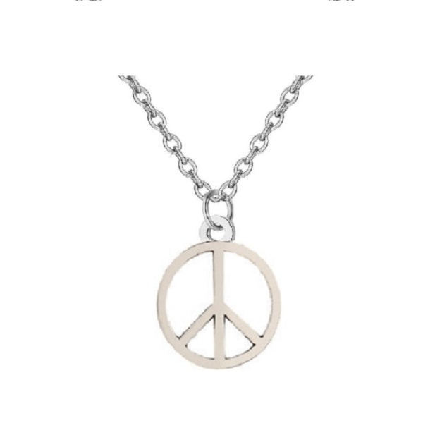 Halsband Peace Symbol Mini Fredstecken Rostfri kedja