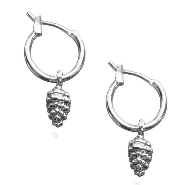 Örhängen Creoler Pine Cone Kotte Acorn Silverpläterat Silver