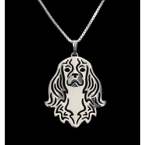 Halsband Cavalier King Charles Spaniel Hund Dog Hundras Silver