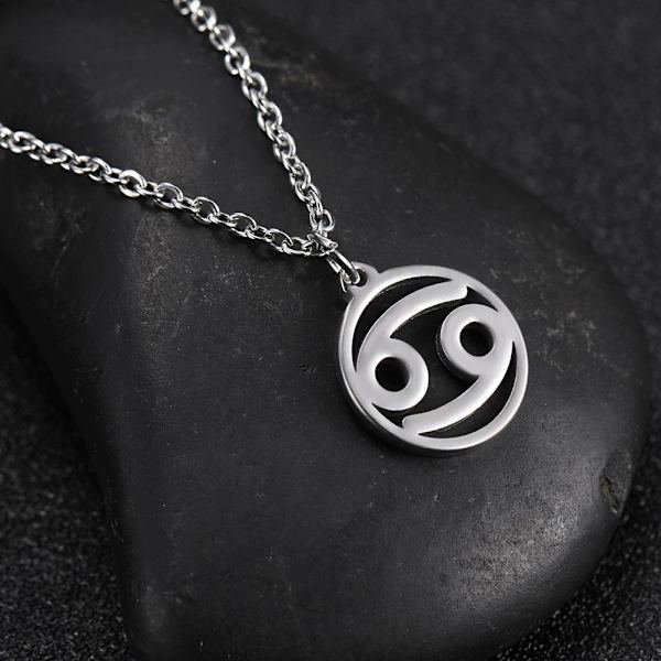 Necklace - Cancer - Zodiac - Stainless steel Silver