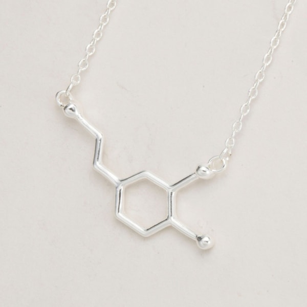 Halsband Dopamin Molekyl Signalsubstans Kemi Molecule Silver