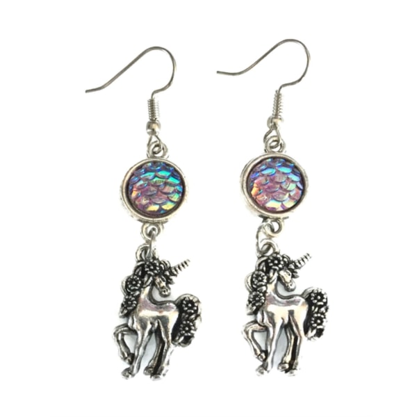 Earrings - Unicorn - Scale - Dragon - Purple Purple