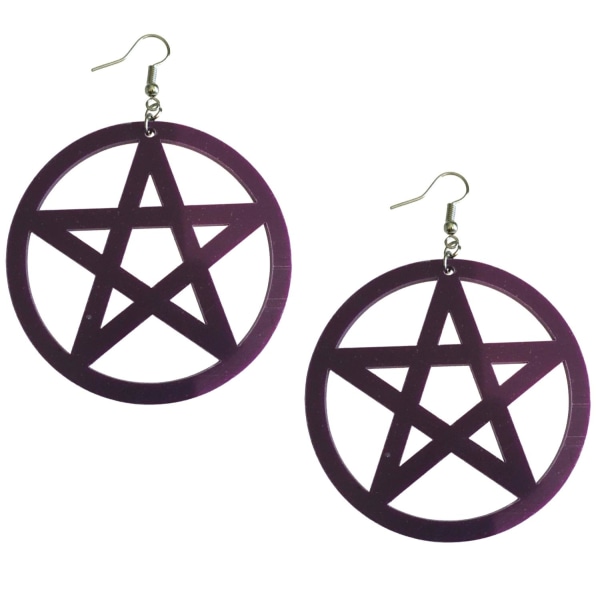 Korvakorut - Pentagrammi - Akryyli - Violetti - Oversize Purple