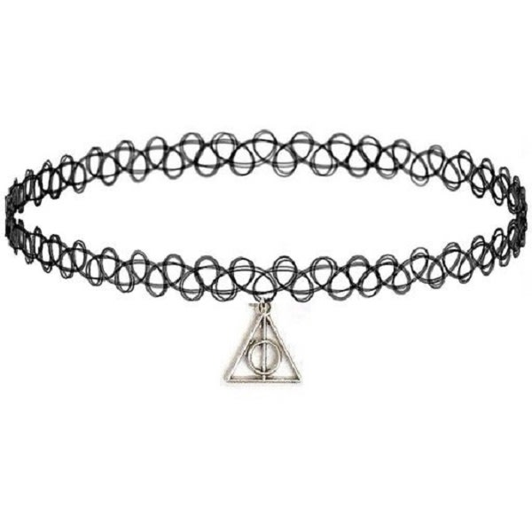 Choker Deathly Hallows Harry Potter Tattoo Lace