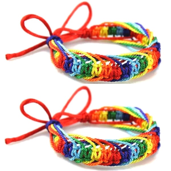 Armband 2-pack Pride Rainbow Regnbåge HBTQ Tyg Multicolor