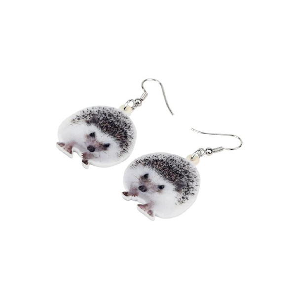 Earrings - Hedgehog - Acrylic Multicolor