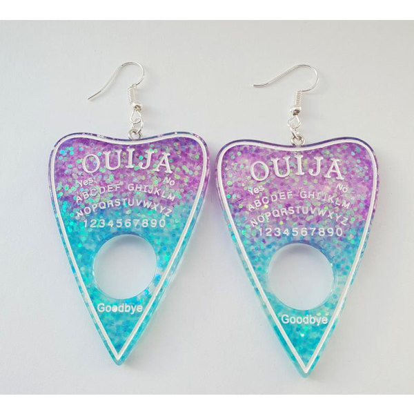Earrings - Ouija - Acrylic - Purple/Blue Multicolor