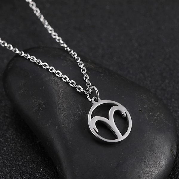 Necklace - Aries - Zodiac - Stainless steel Silver