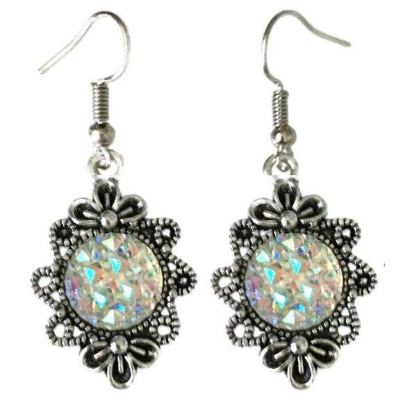 Earrings - Glitter - Opal White