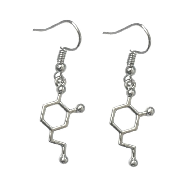 Örhängen Dopamin Symbol Molekyl Kemi Dopamine Silver
