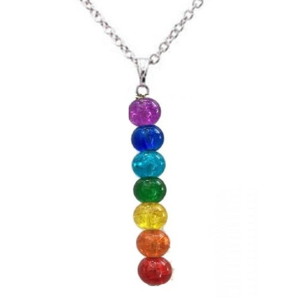 Halsband Chakra Regnbåge Meditation New Age Rostfritt Multicolor