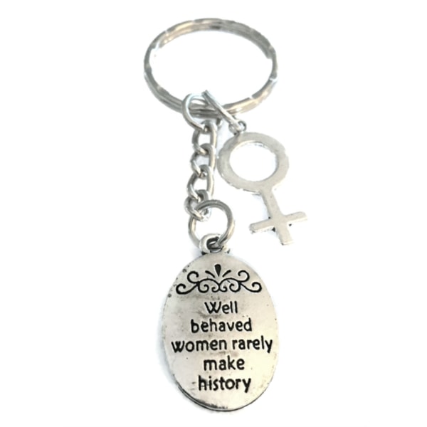 Nyckelring Well behaved women rarely... Feminist Feminism Silver