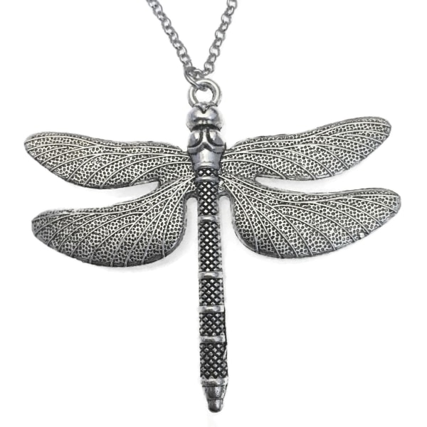 Halsband Trollslända XL Dragonfly Insekt Silver