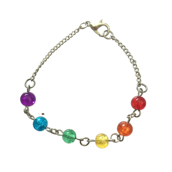 Bracelet - Pride - LGBT - Beads - 19 cm Multicolor