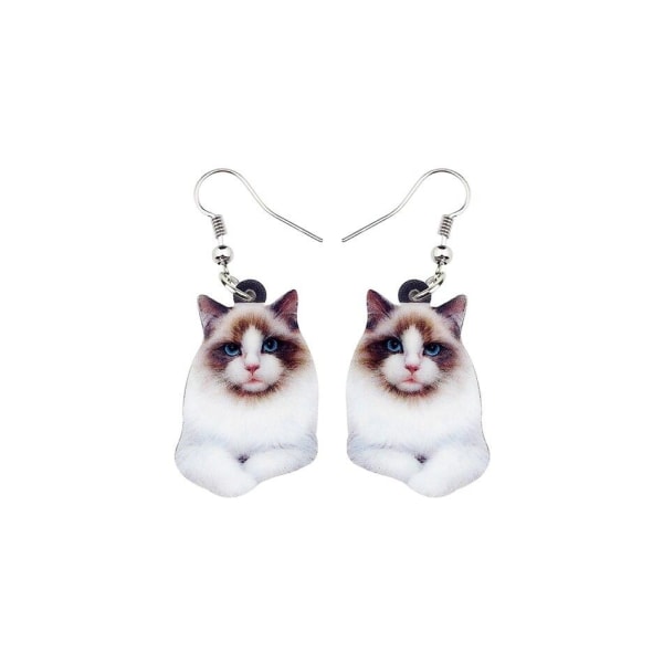 Earrings - Cat - Ragdoll - Acrylic Multicolor