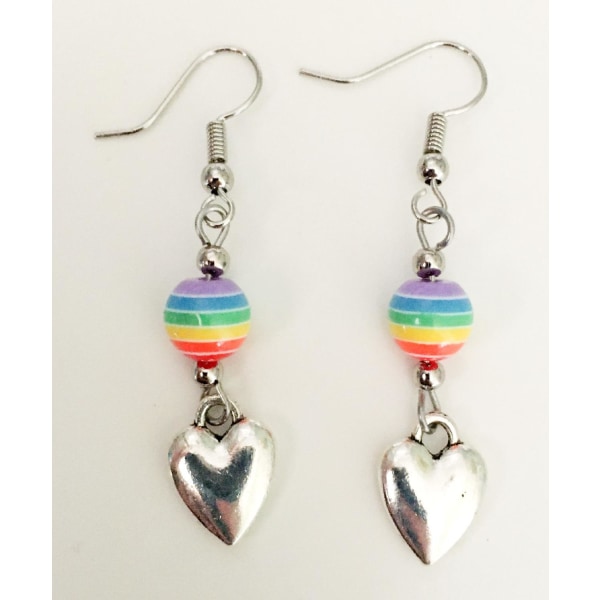 Øredobber - Hjerte - Pride - Regnbue - Perle Multicolor