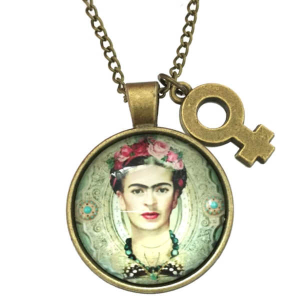 Halsband Frida Kahlo Feminist Feminism Ikon multifärg