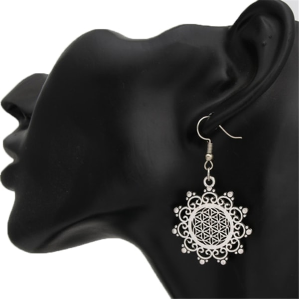 Earrings - Flower of Life Silver