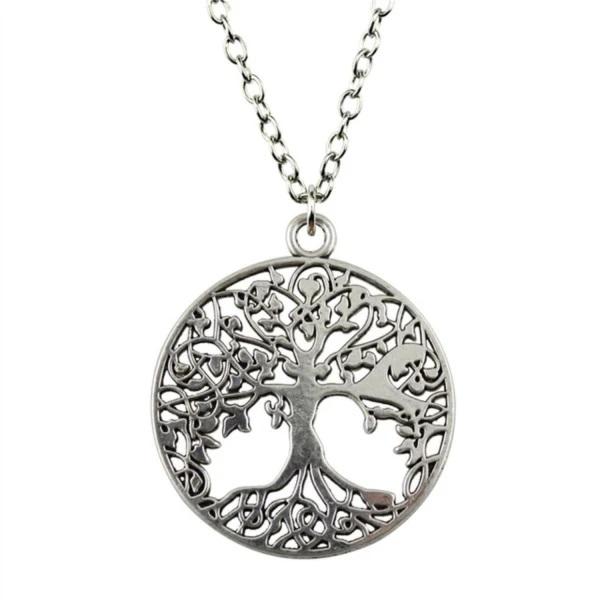 Halsband Livets Träd Tree Of Life Symbol Rostfri Kedja Silver