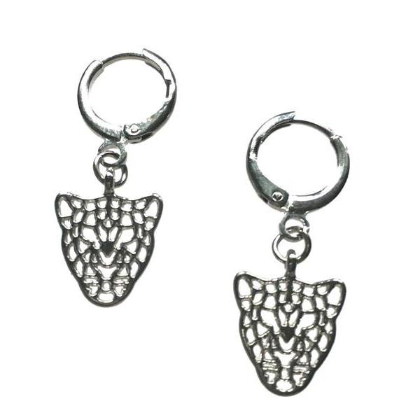 Earrings - Creoles - Leopard Silver