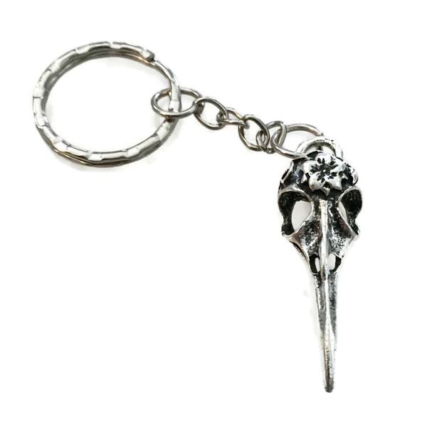 Keyring - Skull - Bird Silver