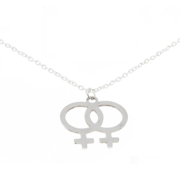 Kaulakoru - Kaksinkertainen naisen symboli - LGBT Silver