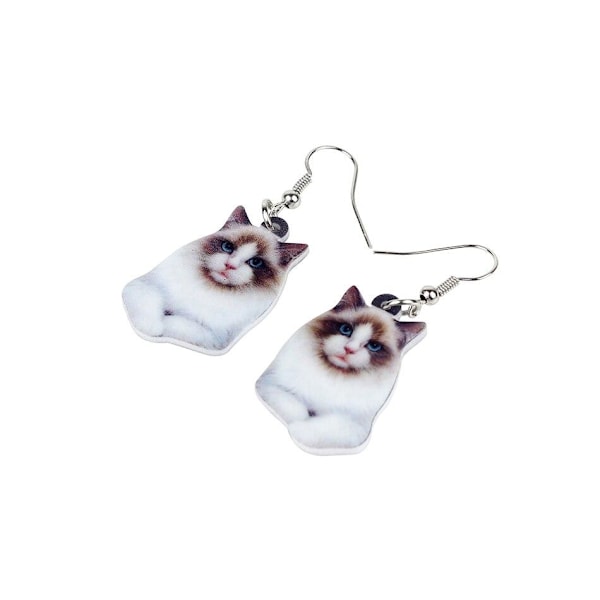 Earrings - Cat - Ragdoll - Acrylic Multicolor