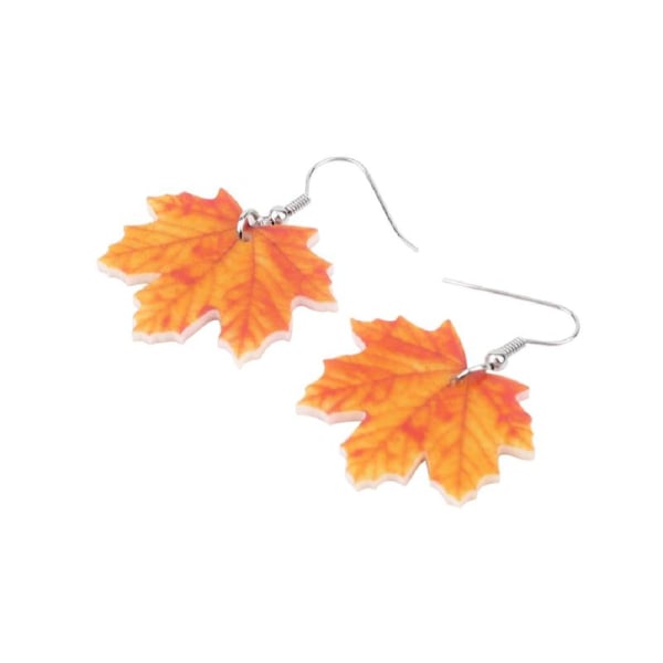 Örhängen Löv Maple Leaf Lönn Löv Leaves Höst Orange