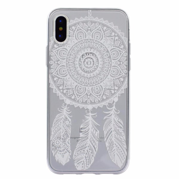 iPhone X / XS Dream Catcher Mandala HVID Henna fjer White