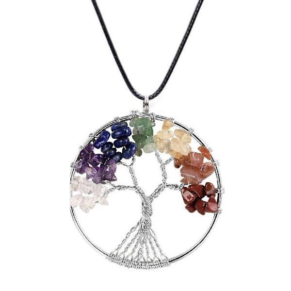 Halsband Livets Träd CHAKRA Tree Of Life REM New Age multifärg