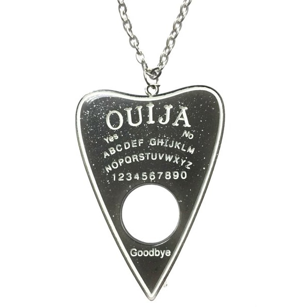 Halskæde - Ouija - Board - Sort/Glitter - Oversize - Kæde Black