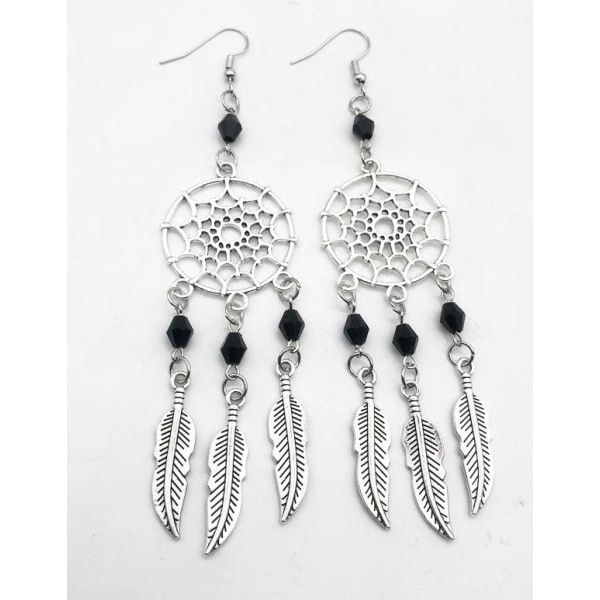 Earrings - Dreamcatcher - Beads - Black