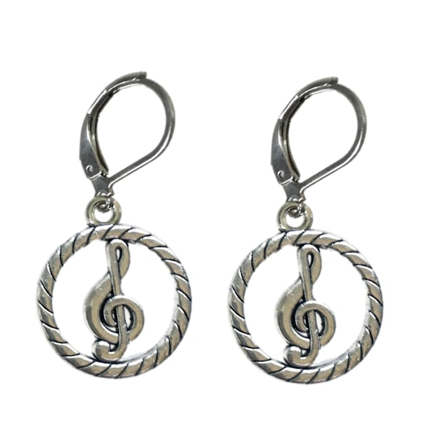 Earrings - G-clef - Brisure Hooks Brown