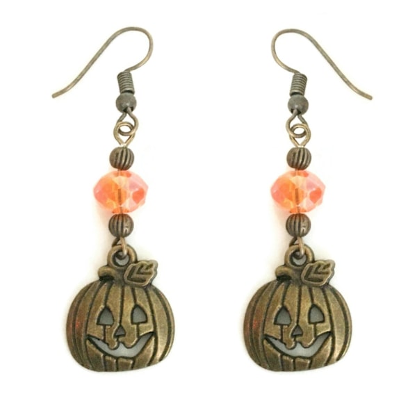 Örhängen Pumpa Halloween Brons Orange Pumpkin Brun