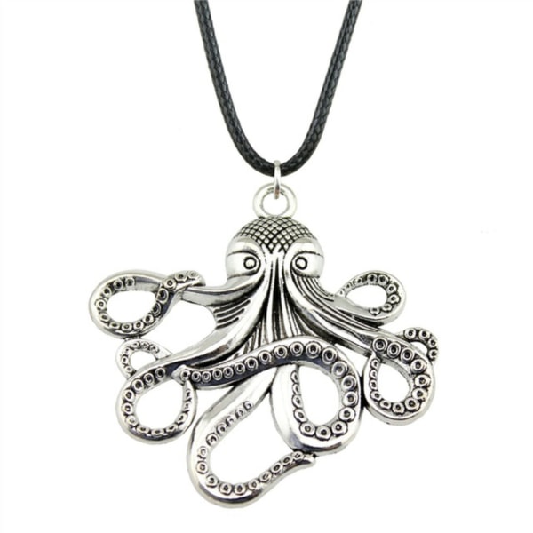 Halsband Bläckfisk Havsdjur Octopus Kraken Silver