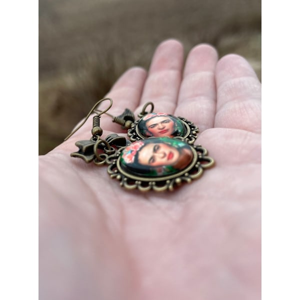 Earrings - Frida Kahlo - Bow - Bronze Multicolor