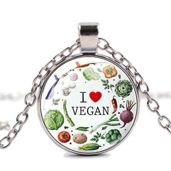 Halsband Vegan Statement I <3 Vegan Symbol multifärg