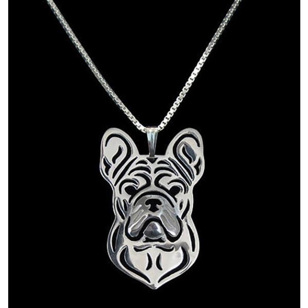 Halskæde - Hund - Bulldog Silver