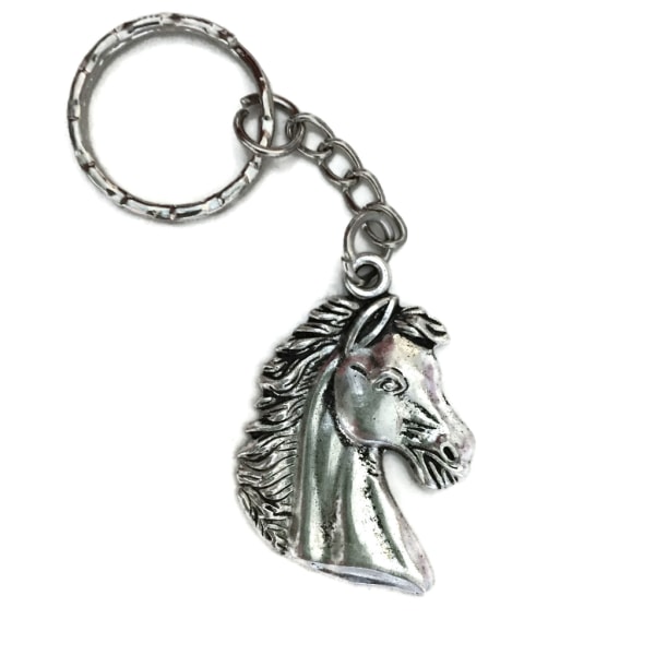 Nøglering Hest - Dyreelsker Hestehoved Silver