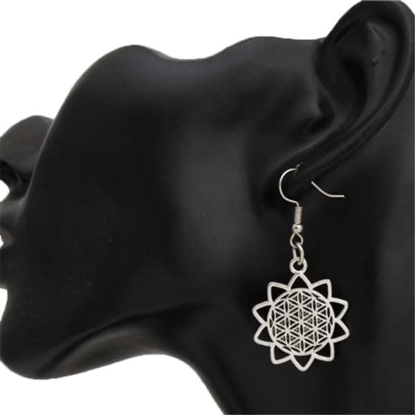 Earrings - Flower of Life - Sunflower Silver