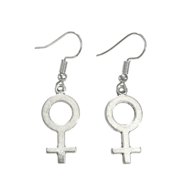 Necklace - Earrings - Set - Female Symbol Silver