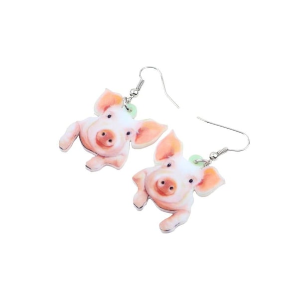 Earrings - Pig - Acrylic Multicolor