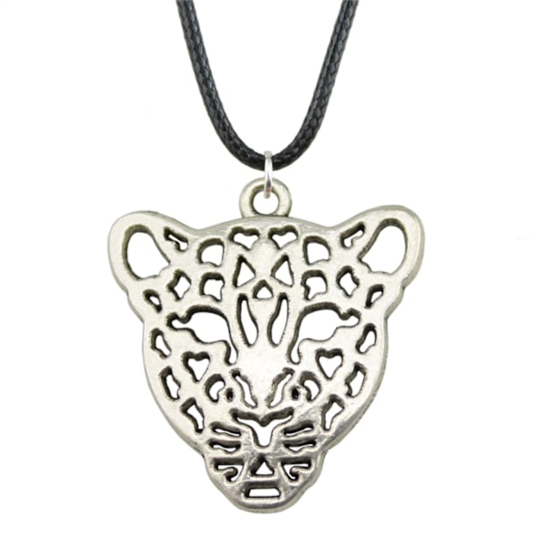 Necklace - Leopard - Silver - Cord Silver
