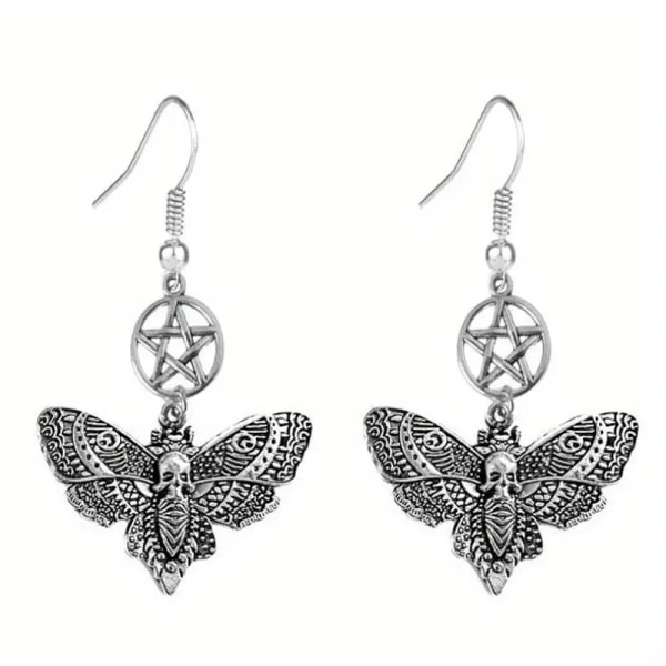 Øredobber - Moth - Pentagram Silver