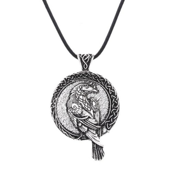 Halsband Korp Nordisk Mytologi Symbol Amulett Hugin Munin Oden Silver