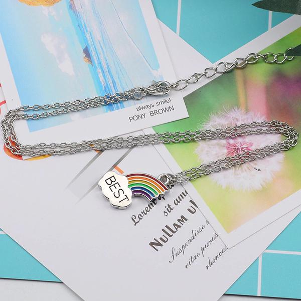 Halsband Kompis 2-delar Regnbåge Pride Partner Best Friends multifärg
