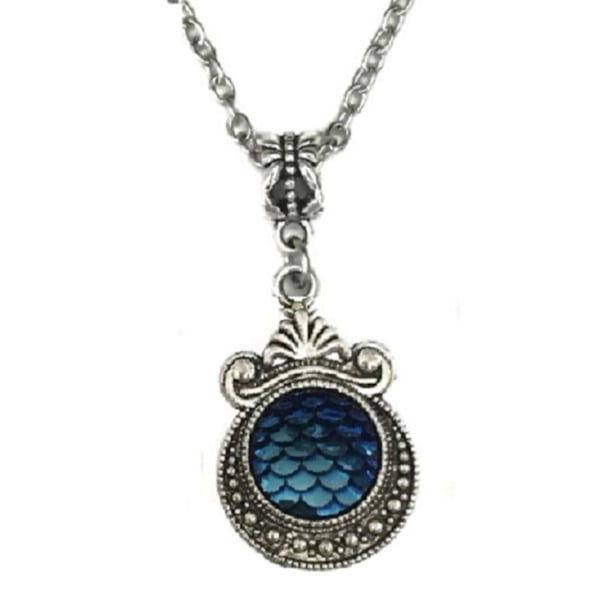 Necklace - Dragon - Scale - Dark Blue Blue