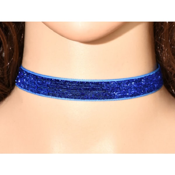 Choker Glitter BLUE Rock Punk 90s